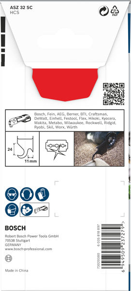 BOSCH PRO ASZ 32 SC Blatt für Multifunktionswerkzeuge, 24 x 11 mm