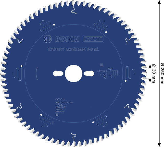BOSCH EXPERT Laminated Panel Kreissägeblatt, 250x30 mm, Z80 BOSCH EXPERT Laminated Panel Kreissägeblatt, 250x30 mm, Z80