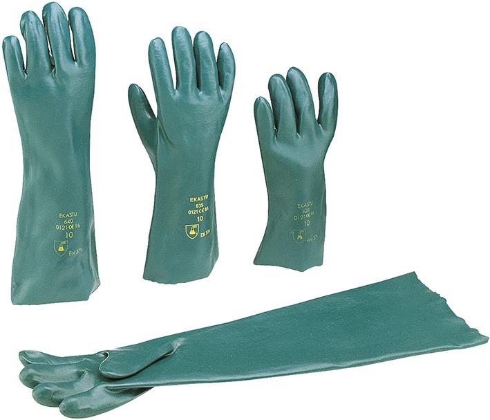 EKASTU SAFETY Handschuh 628, Gr. 10, 28 cm lang, grün