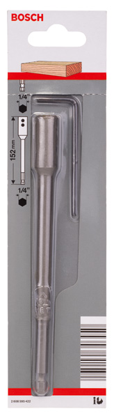 BOSCH Verlängerung 1/4-Zoll, Sechskantschaft für Flachfräsbohrer Self Cut Speed, 152mm